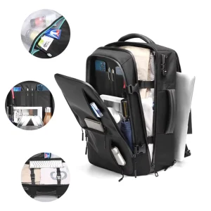 Large Capacity Business Backpack Waterproof Oxford Polyester Lining 25L with USB Outdoor Travel Laptop Bag