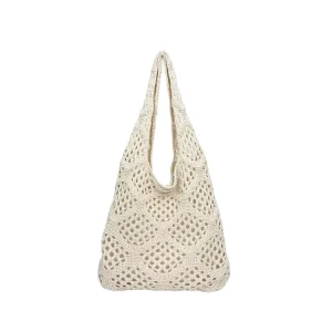 Large Capacity Hollow Knitting Bag Women’s One-shoulder Hand-crochet Bag Tote Bag