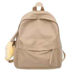 Large-Capacity Multifunctional Nylon Student Backpack with Pendant Waterproof Breathable Durable Zipper Closure