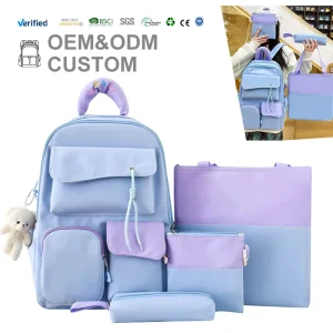 Large Capacity Students Backpack Custom Logo Nylon Travel High Quality Bags for Teenager Students Backpack