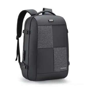 Large Capacity Travel Laptop Backpack Men’s Computer Black Business Backpack With USB Charging Port