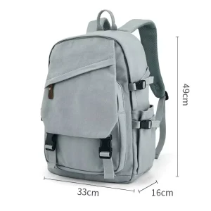 Large Capacity Waterproof Simple Student Universal Backpack with Geometric Pattern Polyester Lining Zipper Closure