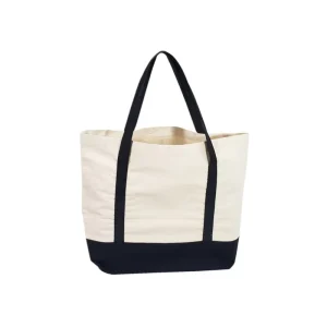 Large Cotton Tote Beach Bags with Shoulder Strap Eco Friendly Reusable Printed Logo Pockets for Convenient Shopping