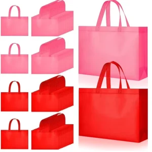 Large Non Woven Tote Bags Reusable Gift Bag with Handles for Goodie Shopping Holiday Birthday Party Favor