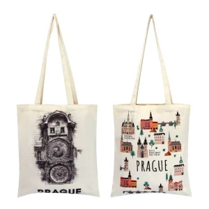 Large Size Canvas Tote Natural Plain Tote Bag Cotton with Long Handle Logo Printed