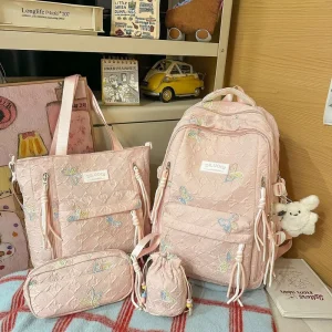 Large-capacity All-match Waterproof Wear-resistant Nylon Girl’s Korean-style Junior High School College Student’s Backpack
