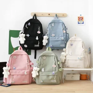 Lightweight High Capacity Nylon Polyester Breathable Casual Korean Style Middle Elementary Student Waterproof Backpack