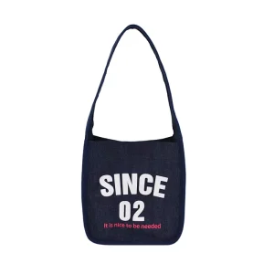 Logo Custom Fashion Long Strap Women Cotton Canvas Shopping Bag Lady Denim Shoulder Bag
