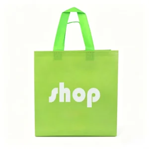 Logo Printed Non Woven Reusable Eco Friendly Recyclable Foldable Tote Bag with Hand Length Handle Shopping Tote