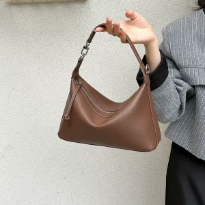 Louis Levane Genuine Leather Zipper Two Straps Luxury Fashion Casual Shoulder Bags for Women