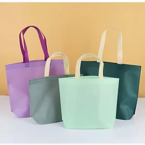 Low Cost Eco-Friendly Recyclable Custom Logo Non Woven Tote Bag Reusable Advertising Grocery Shopping Bag Flexiloop Handle