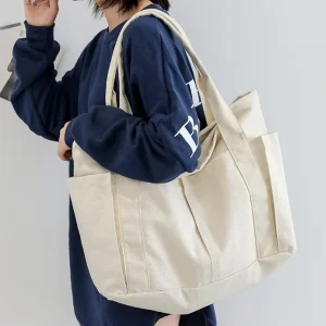 Low MOQ Custom Printed Eco-friendly Canvas Tote Bag High Quality Cotton Canvas Shopping Bag Custom logo Gift Bag for Daily Use