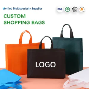 Low MOQ Non Woven Bags Eco Friendly Reusable Custom Printed Logo Shopping Bags Tote Bag Cookie Pizza Hamburger Shopping Bag