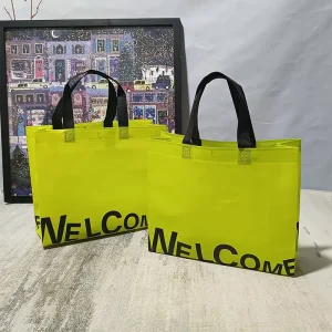 Luxurious High quality Customizable Pattern Text logo Printed Eco friendly Non woven Shopping Bag Reusable Tote Bag