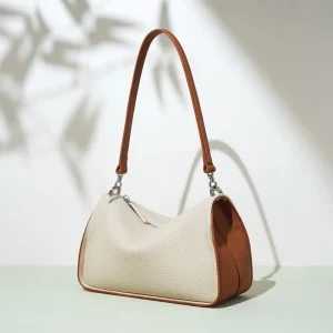 Luxury Genuine Leather Soft Cowhide Single Strap Shoulder Bag Boston Summer Fashion Candy Pattern ZIP Closure Daily Travel Use