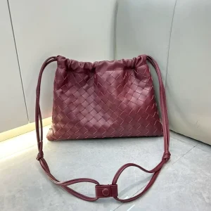 Luxury Genuine Leather Waterproof Women’s Handbags Weave Shoulder Crossbody Tote Bag up to 1L Capacity Daily Commuting