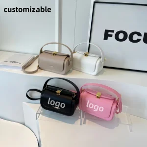 Luxury Retro Crossbody Shoulder Bags with Button Closure for Ladies Small Square PU Leather Single Shoulder Bag Custom Logo