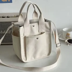 Luxury Woman Tote Handbag Fashion Crossbody Tote Bag Canvas with Pockets