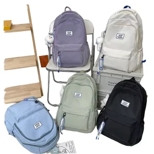 Macaron Colorful Lightweight Waterproof Oxford Zipper Travel Backpack Multi Functional Student School Bag Unisex