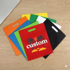 Manufacturer Eco Friendly Custom Logo Reusable Shopping Clothes Advertising Recycled U Cut Tote Non Woven Fabric Die Cut Bag