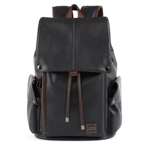 Men PU Leather Backpack For Laptop Male Business Mochilas Couro Masculina Motorcycle Back Pack Travel Rucksack School Book Bag