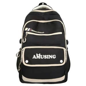 Middle School Student Backpack Stylish Multi Pocket Large Capacity Waterproof 5 Colors