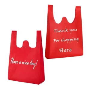 Multi-Colored Reusable Shopping Tote Bag HA Brand HA051 Model Shoulder Handle Non-Woven Vest Bags for Shopping Recyclable