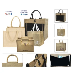 Multiple Styles Jute Tote Bags Eco Friendly Durable Waterproof DIY Grocery Shopping Bags for Women