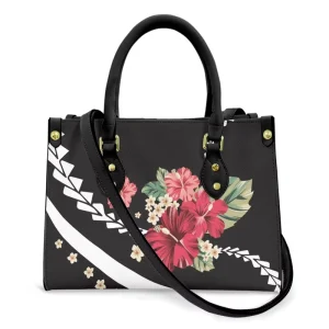 NWE SY Custom Hawaiian Island Print Design PU Leather Purse Tote Bag Zipper Crossbody Bag Waterproof Shoulder Bag