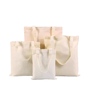 Natural Color Recyclable Polyester Cotton Tote Bags Sustainable Eco Friendly Reusable Grocery Shopping Screen Printed