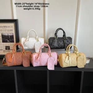 New 25cm Pillow Bag Fashion Single Shoulder Bag Lady Crossbody Bag Letter Printed Handbag for Women Luxury Zipper Polyester