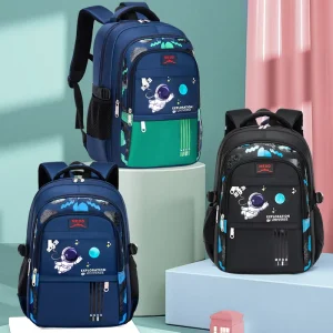 New Cartoon Waterproof Elementary School Backpack Reduced Load Spine Protection Oxford Nylon Zipper Air Cushion Belt Large
