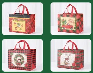 New Customize logo Environment Friendly Non Woven Christmas Tote Gift Bag