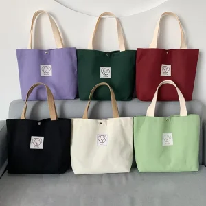 New Design Thick Canvas Tote Bags for Women Custom Unisex Cotton Hand Bag Eco Friendly Reusable Shopping Tote Bags