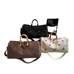 New Designer Women’s Geometric PU Rivet Lightweight Handbags Large Capacity Travel Bags
