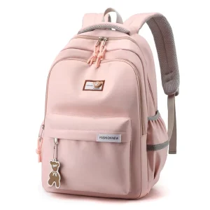 New Fashion Large Capacity School Backpack Waterproof Student Zipper Letter Air Cushion Belt Cute