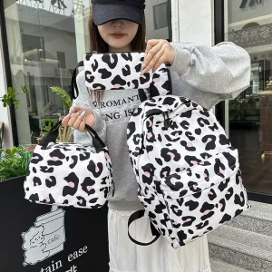 New Fashion Multifunction 3 PCS Set Polyester Printing Zipper Unisex Softback Teenager Casual Daily School Backpack