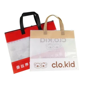 New Fashion Reusable PP Non Woven Tote With Clear Window Customized Printing Eco friendly Non Woven Bag for Clothing Bedding