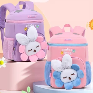New Flower Kindergarten Schoolbag Large Capacity Ridge Protection Children’s Shoulder Bag Zipper Closure Backpack