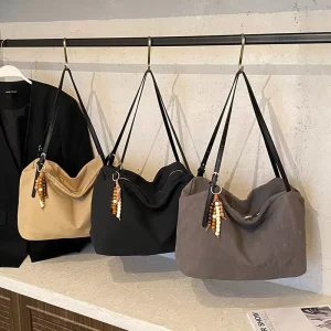 New Geometric Waterproof Simple Large Capacity Tote Shoulder Underarm Retro Women’s Fashion Leisure Shoulder Bag