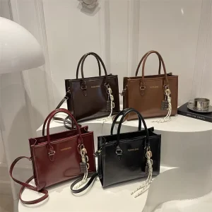 New PU Leather Women’s Single-shoulder Bag Top Popular Women’s Handbag with Pendant Sac dos