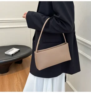 New Style Factory PU Custom Logo Fashion Simple Women Handbag Zipper Waterproof Tote Bag Shoulder Bag for Ladies