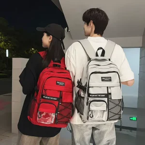 New Style Tooling Style Large Capacity Lightweight Spine Protection Oxford Curved Shoulder Strap Schoolbag Student Backpack