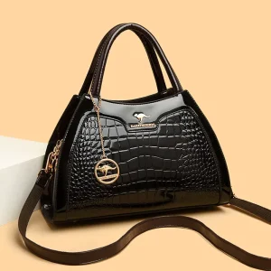 New Vintage Fashion Patent Leather Women’s Atmospheric Multi Layer Elegant Handbag Crossbody Shoulder Bag For Women