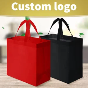 Non-Woven Fabric Tote Bag Customizable Logo Custom Packaging Solid Color Gift Supermarket