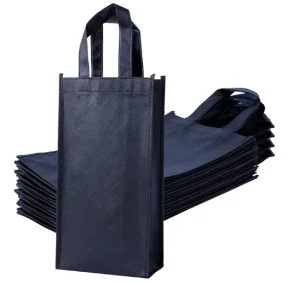 Non Woven Fabric With Handle Wine Tote Bags for Halloween Reusable Double Bottle Gift Bags Party Wedding