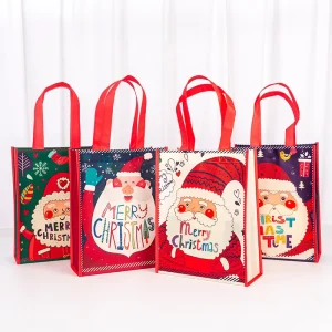 Non-woven Bag Customization,Christmas Color Printing Handle Bag,Shopping Bag, Promotional Gift Tote Bag, Gift Bag Ready to Ship