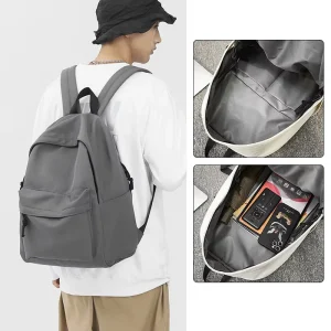 Nylon 15.6 Inches Material Customization Logo Backpack Waterproof Earthquake Resistance Solid Color Sewing Thread Student Bags