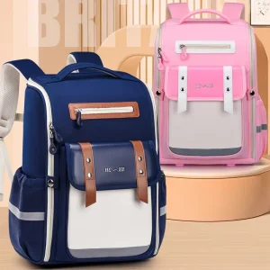 Nylon Waterproof British Style Primary School Student Breathable Lightweight Durable Fashion Large Capacity Backpack