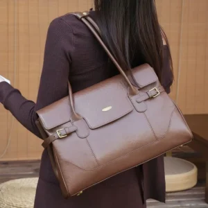 ODM OEM Custom Manufacturer Genuine Leather First Layer Cowhide Handbags Large Capacity Retro Women’s Shoulder Bag
